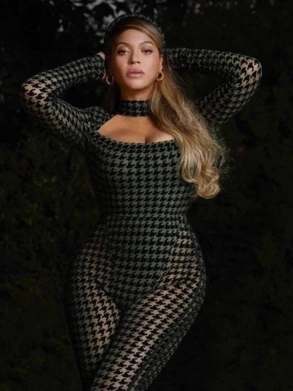 Ivy Park x Adidas Houndstooth Jumpsuit, Black & Green, Small